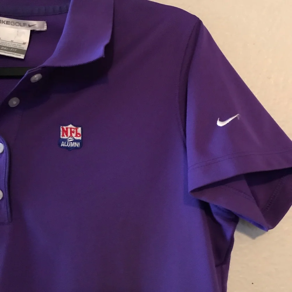Nike Women's Purple Polo Shirt with NFL Alumni Patch